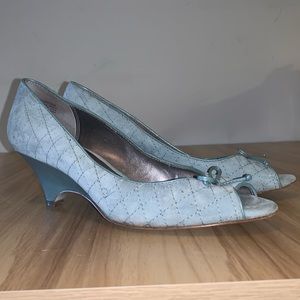 ANNE KLEIN Peep Toe Wedge Heels